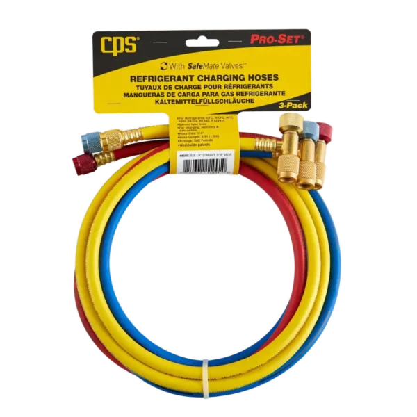 HJ5NG CPS Premium Refrigerant Charging Hoses with SafeMate™ Valves