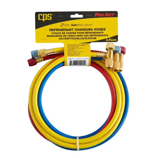 HJ5NG CPS Premium Refrigerant Charging Hoses with SafeMate™ Valves